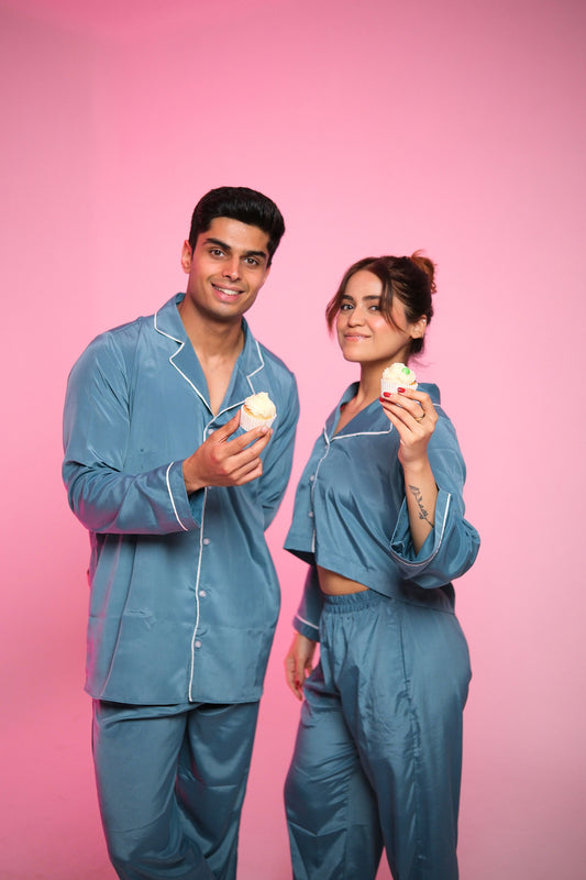 Cloud Nine (Dreamy Blue) – Matching Couple Lounge Set