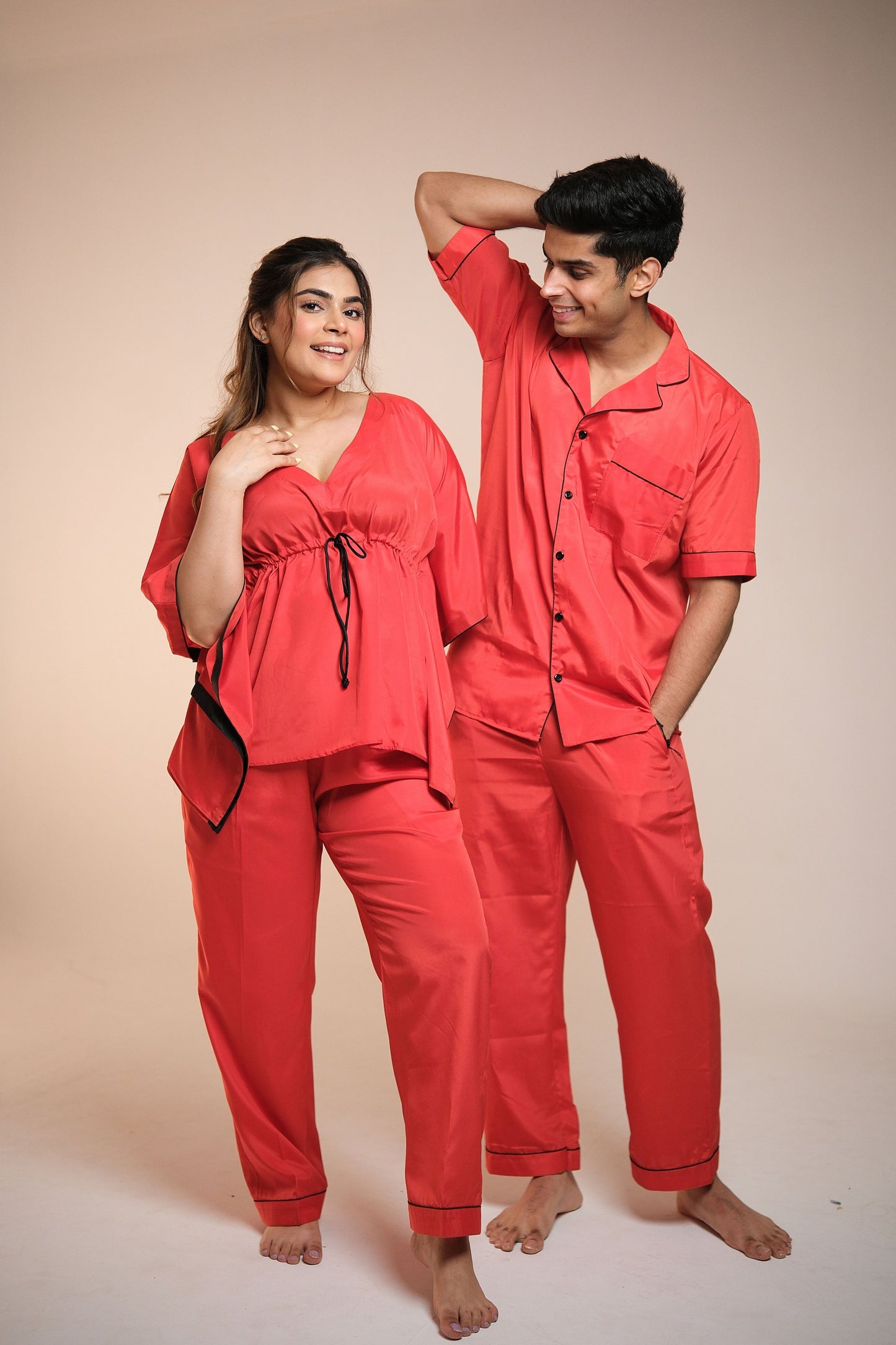 Weekend Vibe (Moonlight White) – Couple Matching Lounge Set