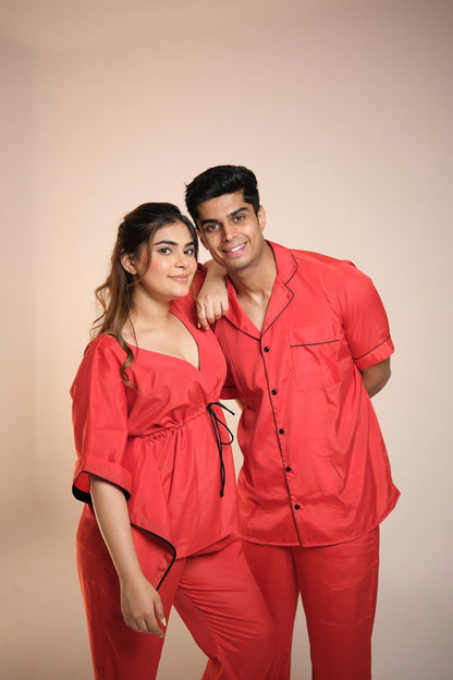 Weekend Vibe (Moonlight White) – Couple Matching Lounge Set