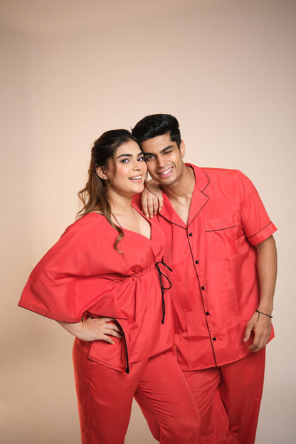 Weekend Vibe (Moonlight White) – Couple Matching Lounge Set