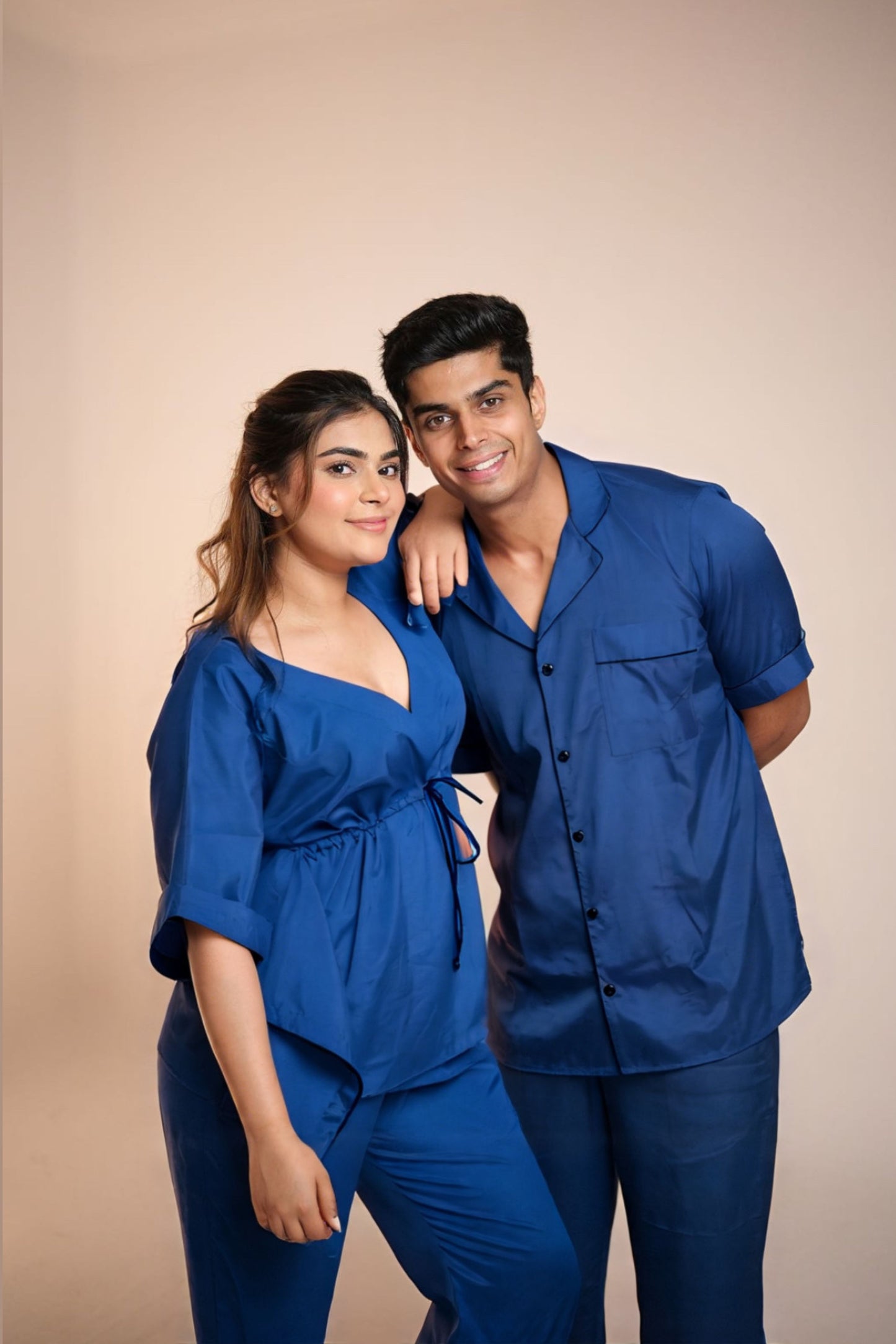 Weekend Vibe (Midnight Blue) – Couple Matching Lounge Set