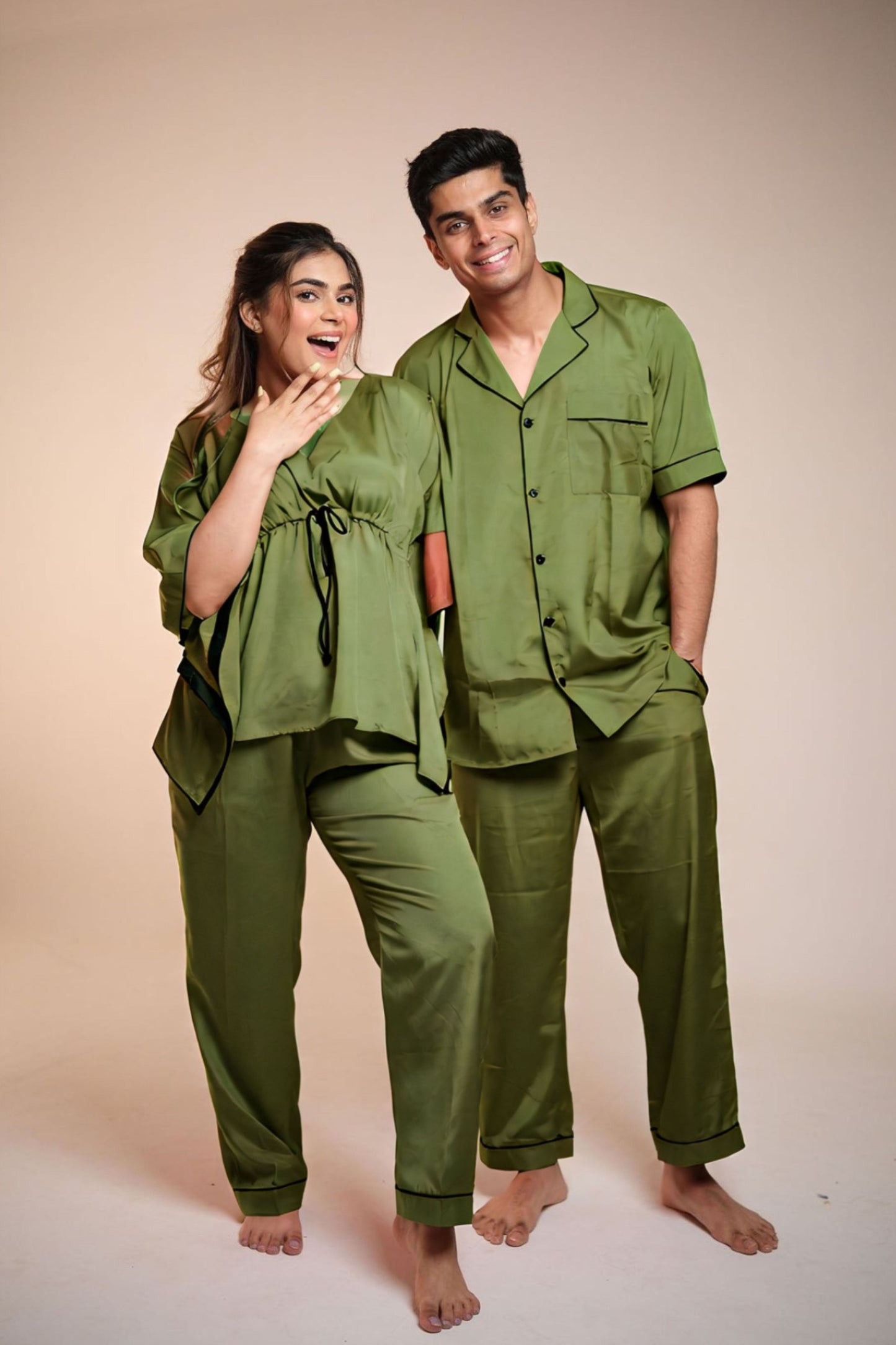 Weekend Vibe (Calming Green) – Couple Matching Lounge Set