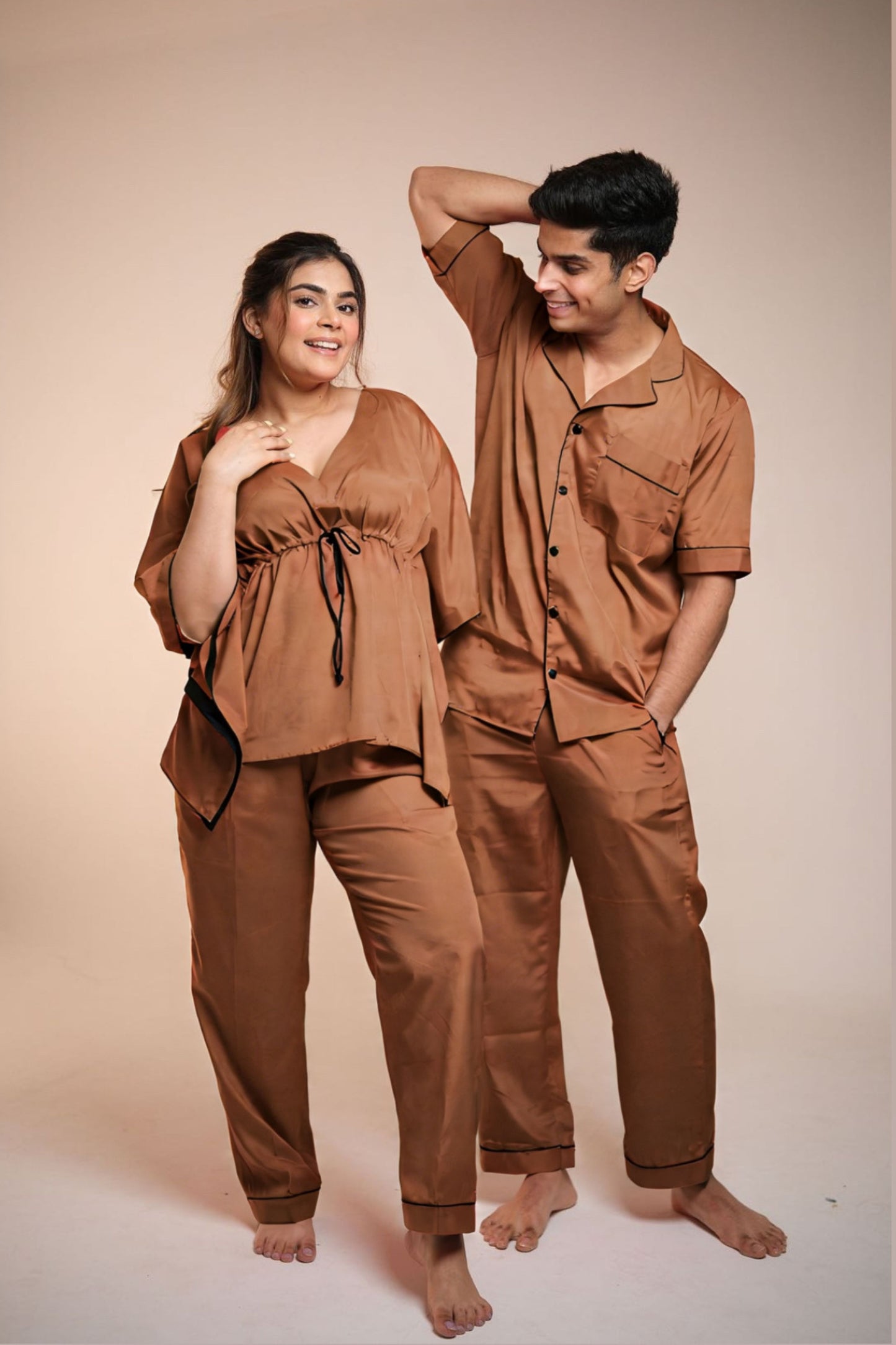 Weekend Vibe (Mocha Brown) – Couple Matching Lounge Set