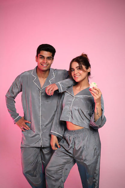 Cloud Nine (Cloud Grey) – Matching Couple Lounge Set